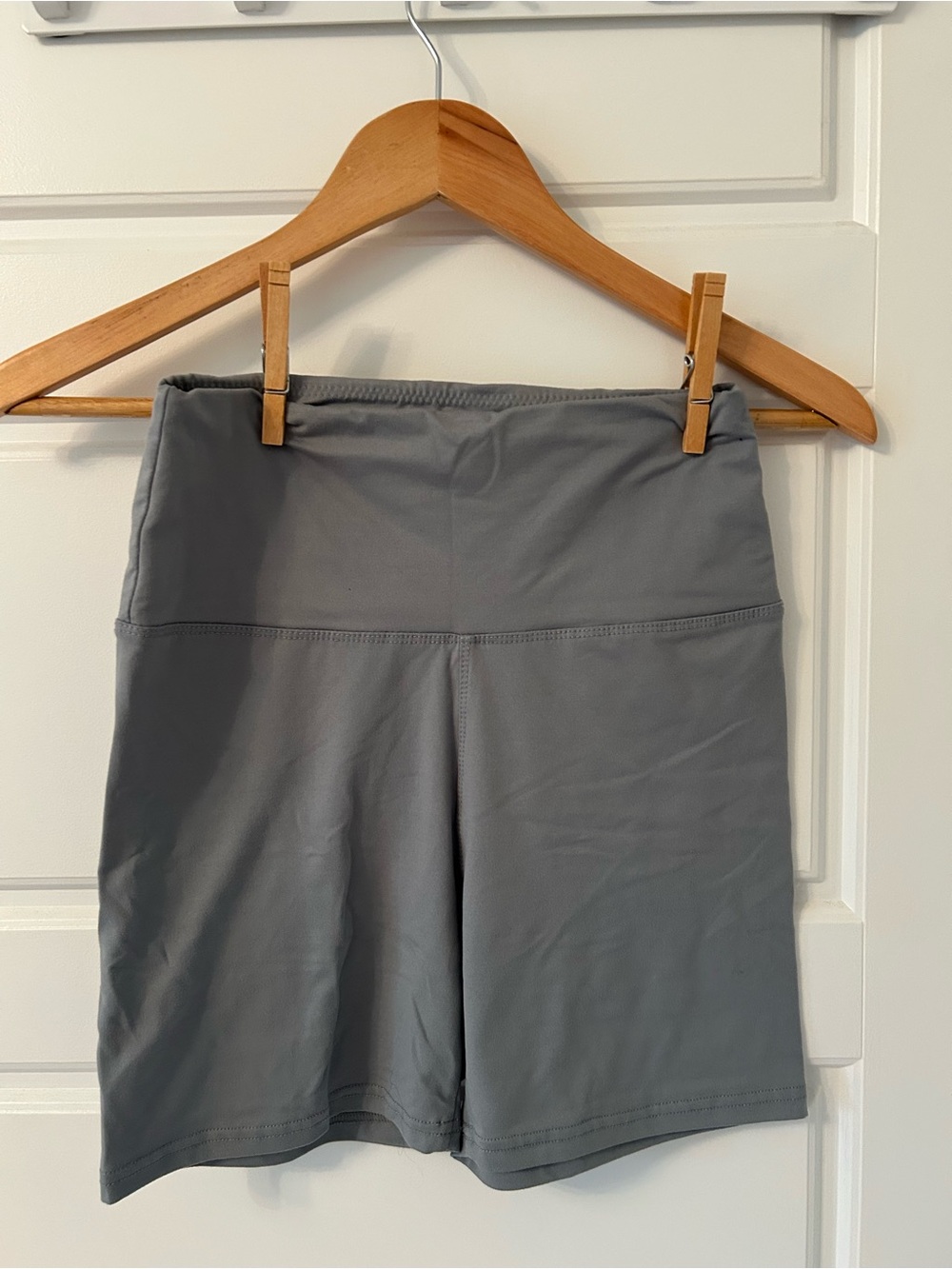 Women’s High-Waisted Gray Biker Shorts